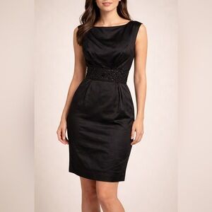 VTG NEW Black Party Dress Pat Sandler Highlights Beaded Cocktail 1950s -60 Sz SM